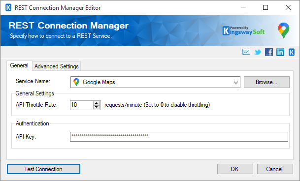 SSIS REST Google Maps Connection Manager